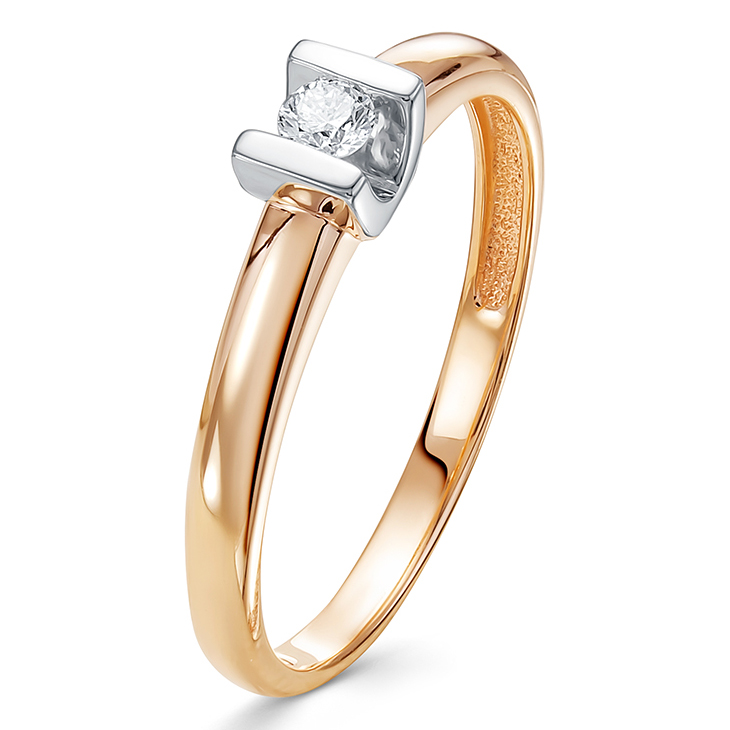 Кольцо, золото, бриллиант, 407-1100